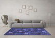 Machine Washable Abstract Blue Contemporary Rug in a Living Room, wshcon1616blu