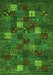 Serging Thickness of Machine Washable Abstract Green Contemporary Area Rugs, wshcon1616grn