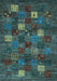 Machine Washable Abstract Light Blue Contemporary Rug, wshcon1616lblu