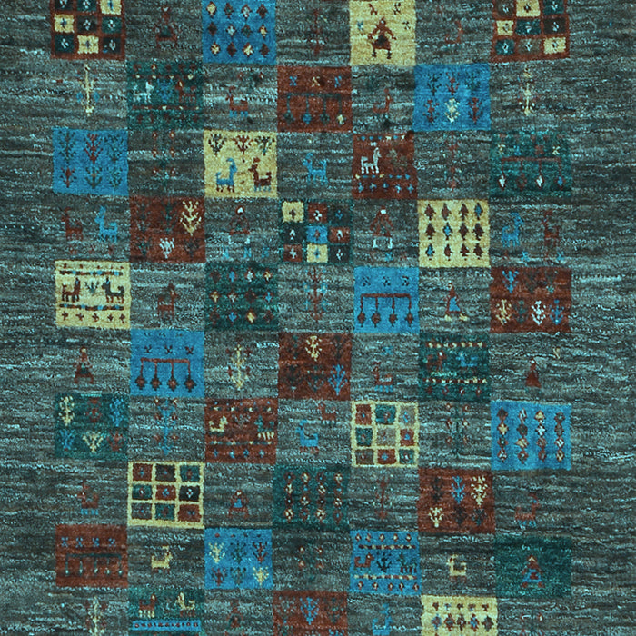 Machine Washable Abstract Light Blue Contemporary Rug, wshcon1616lblu
