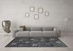 Machine Washable Abstract Gray Contemporary Rug in a Living Room,, wshcon1616gry