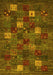 Machine Washable Abstract Yellow Contemporary Rug, wshcon1616yw