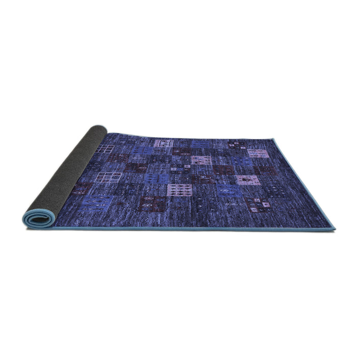 Sideview of Abstract Blue Contemporary Rug, con1616blu