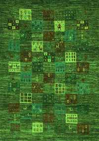 Abstract Green Contemporary Rug, con1616grn