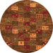 Square Abstract Orange Contemporary Rug, con1616org