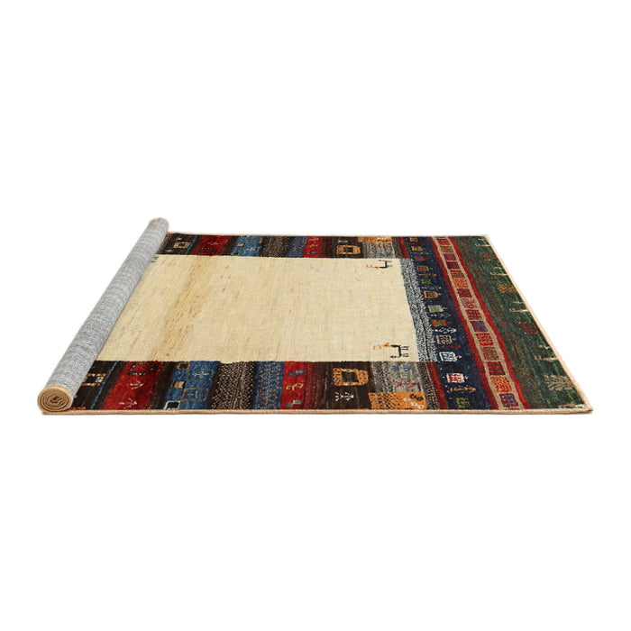 Serging Thickness of Machine Washable Contemporary Bakers Brown Rug, wshcon1617