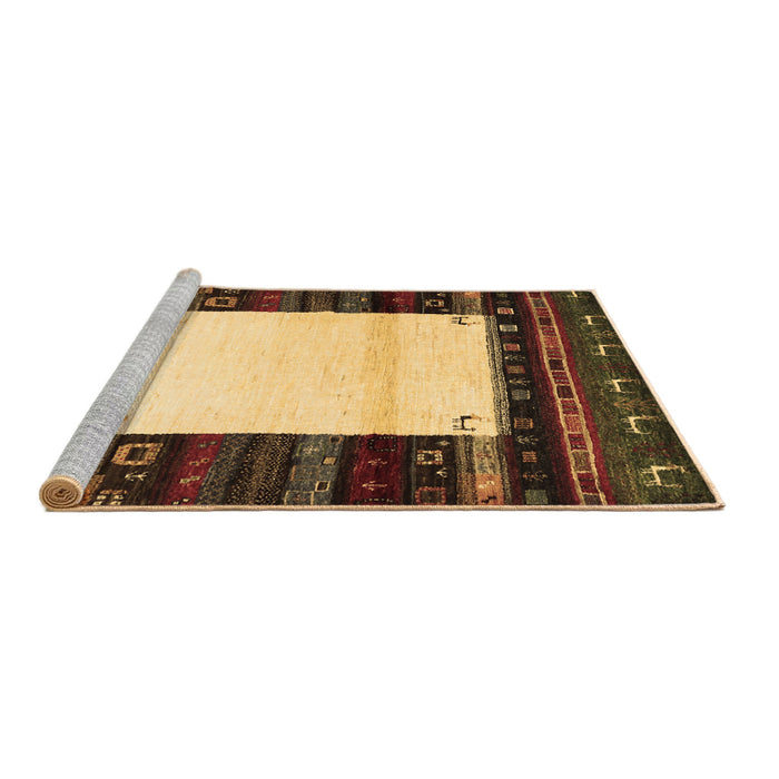 Sideview of Machine Washable Abstract Brown Contemporary Rug, wshcon1617brn