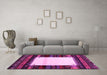 Machine Washable Abstract Pink Contemporary Rug in a Living Room, wshcon1617pnk