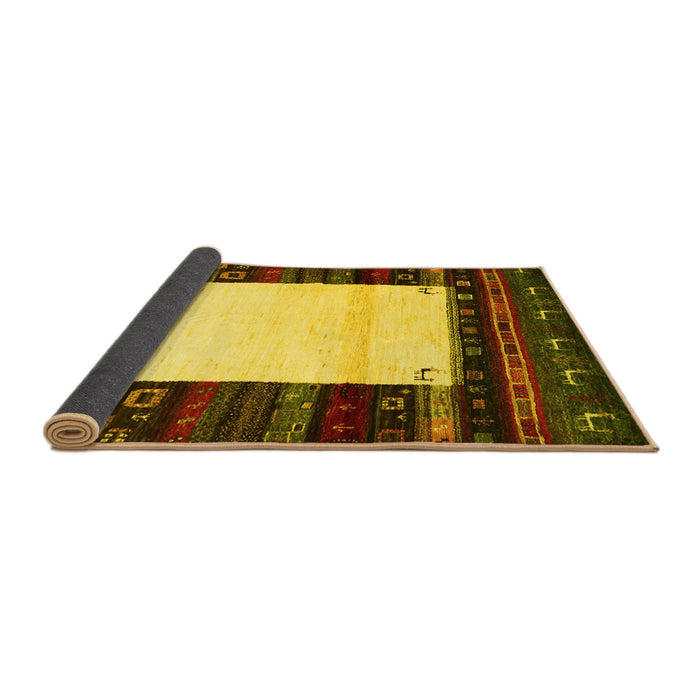 Sideview of Abstract Yellow Contemporary Rug, con1617yw