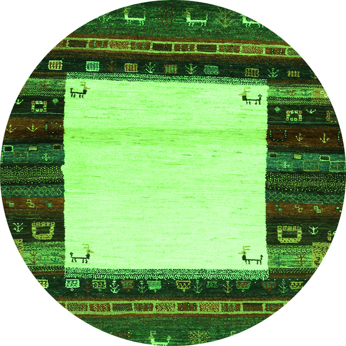 Machine Washable Abstract Green Contemporary Area Rugs, wshcon1617grn