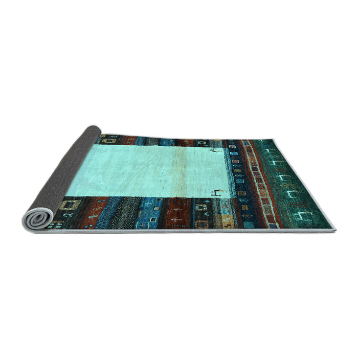 Sideview of Abstract Light Blue Contemporary Rug, con1617lblu