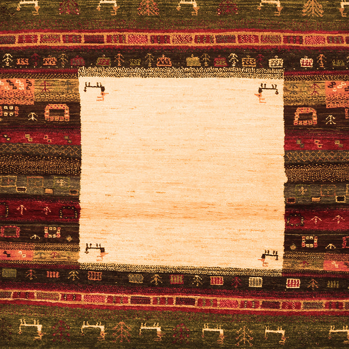 Round Machine Washable Abstract Orange Contemporary Area Rugs, wshcon1617org