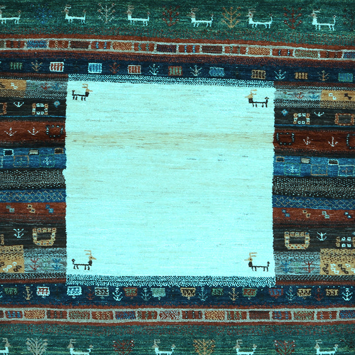 Square Machine Washable Abstract Light Blue Contemporary Rug, wshcon1617lblu