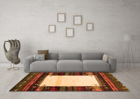 Machine Washable Abstract Orange Contemporary Rug, wshcon1617org