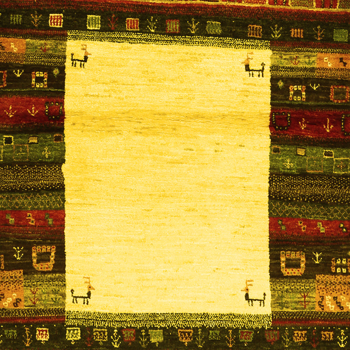 Machine Washable Abstract Yellow Contemporary Rug, wshcon1617yw