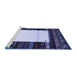 Sideview of Machine Washable Abstract Blue Contemporary Rug, wshcon1617blu