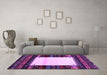 Machine Washable Abstract Purple Contemporary Area Rugs in a Living Room, wshcon1617pur