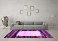 Machine Washable Abstract Purple Contemporary Rug, wshcon1617pur