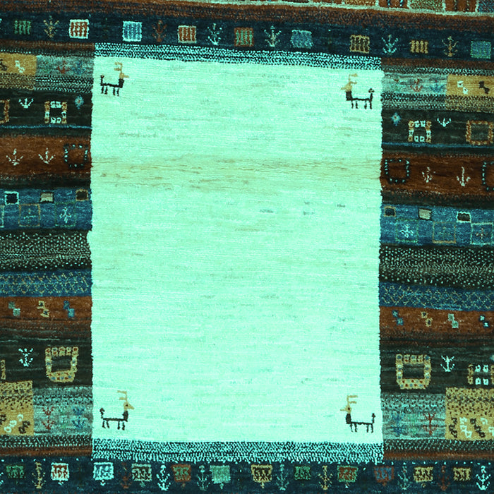 Machine Washable Abstract Turquoise Contemporary Area Rugs, wshcon1617turq