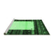 Sideview of Machine Washable Abstract Emerald Green Contemporary Area Rugs, wshcon1617emgrn