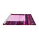 Sideview of Machine Washable Abstract Pink Contemporary Rug, wshcon1617pnk