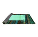 Sideview of Abstract Turquoise Contemporary Rug, con1617turq