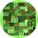 Machine Washable Abstract Green Contemporary Area Rugs, wshcon1618grn