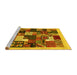 Sideview of Machine Washable Abstract Yellow Contemporary Rug, wshcon1618yw