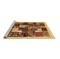 Sideview of Machine Washable Abstract Brown Contemporary Rug, wshcon1618brn
