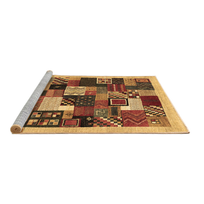 Sideview of Machine Washable Abstract Brown Contemporary Rug, wshcon1618brn