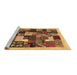 Sideview of Machine Washable Abstract Brown Contemporary Rug, wshcon1618brn