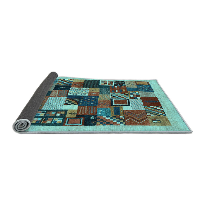 Sideview of Abstract Light Blue Contemporary Rug, con1618lblu