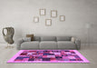 Machine Washable Abstract Purple Contemporary Area Rugs in a Living Room, wshcon1618pur