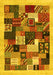 Machine Washable Abstract Yellow Contemporary Rug, wshcon1618yw