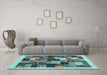 Machine Washable Abstract Light Blue Contemporary Rug in a Living Room, wshcon1618lblu