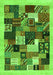 Serging Thickness of Machine Washable Abstract Green Contemporary Area Rugs, wshcon1618grn