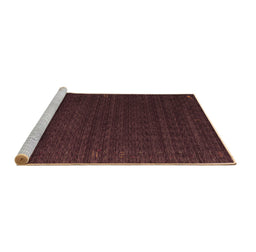 Sideview of Machine Washable Abstract Brown Contemporary Rug, wshcon1619brn