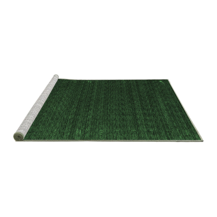 Sideview of Machine Washable Abstract Emerald Green Contemporary Area Rugs, wshcon1619emgrn