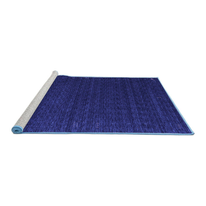 Sideview of Machine Washable Abstract Blue Contemporary Rug, wshcon1619blu