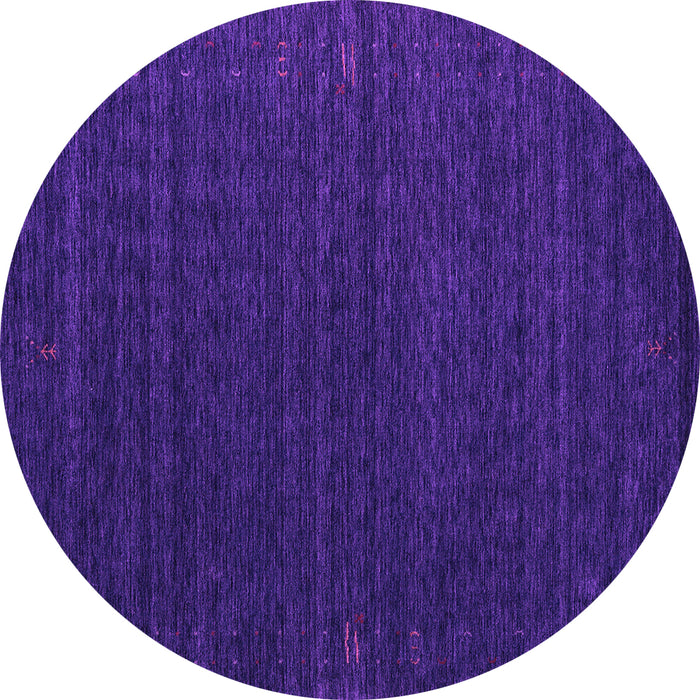 Round Abstract Purple Contemporary Rug, con1619pur