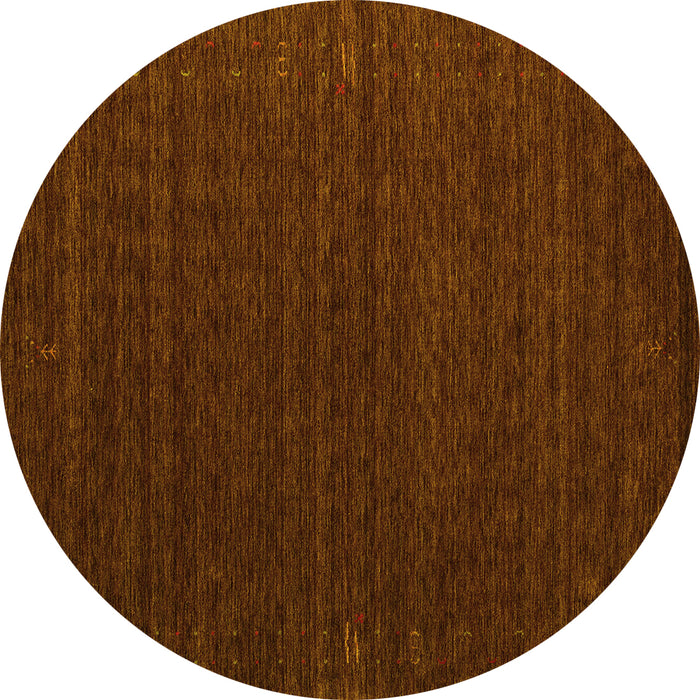 Round Abstract Yellow Contemporary Rug, con1619yw