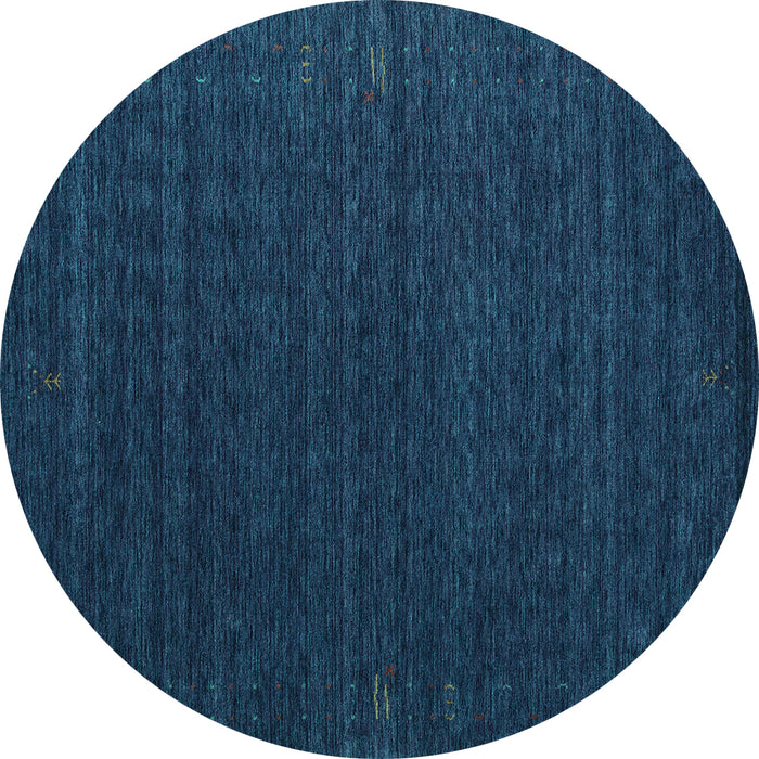 Round Abstract Turquoise Contemporary Rug, con1619turq