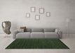 Machine Washable Abstract Green Contemporary Area Rugs in a Living Room,, wshcon1619grn