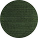 Square Abstract Green Contemporary Rug, con1619grn