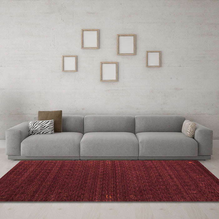 Machine Washable Abstract Orange Contemporary Area Rugs in a Living Room, wshcon1619org