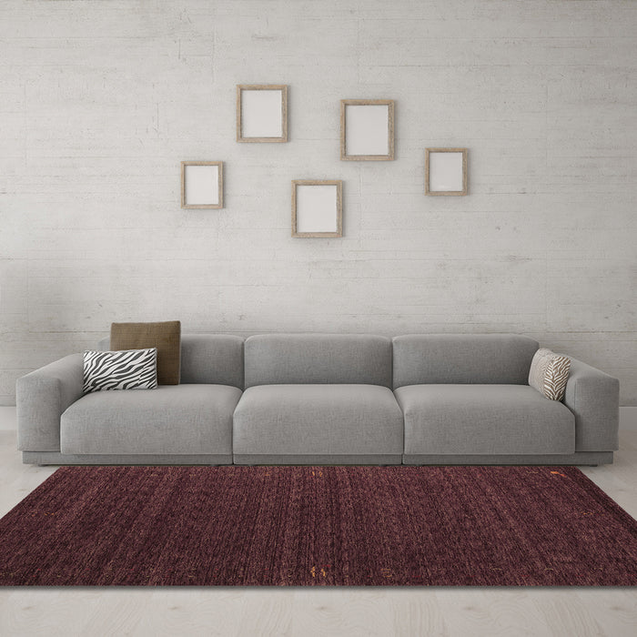 Machine Washable Abstract Brown Contemporary Rug in a Living Room,, wshcon1619brn