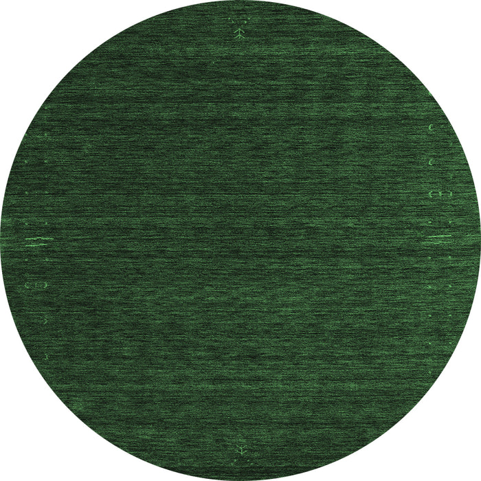 Round Abstract Emerald Green Contemporary Rug, con1619emgrn