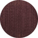 Round Abstract Brown Contemporary Rug, con1619brn