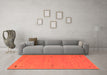 Machine Washable Abstract Orange Contemporary Area Rugs in a Living Room, wshcon161org