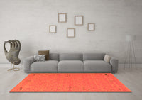 Machine Washable Abstract Orange Contemporary Rug, wshcon161org